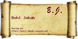 Bohl Jakab névjegykártya